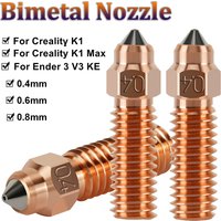 1/2/3pcs Bimetal Nozzle For Ender 3 V3 KE Creality K1 K1 Max 3D Printer Parts K1 Bi-metal Copper Hardened Steel Nozzles