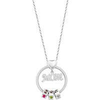 Fashion Crystal MOM Necklace Personalized Custom Names Birthstone Beads Mother's Day Gift Circle Pendant High Quality Jewelry