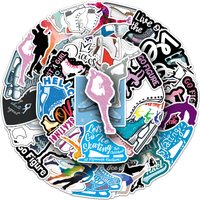 AliExpress FANLU 10/50PCS Ice Skating Cartoon Stickers Competitive Sports Graffiiti Decoration DIY Toys Laptop Guitar Car Bike Skateboard Decals