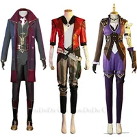 Arcane Vi Violet Anime Lol Silco Caitlyn Cosplay Costume Game RolePlay Women Outfit Halloween Fancy Party Coat Pants Suit