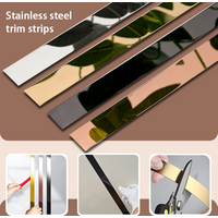 3m 1 roll self-adhesive metal strip stainless steel wall decoration line mirror effect suitable for indoor decoration