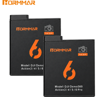 HORMMAR 2400mAh Battery for DJI Osmo 360 Action 3 4 5 6 Pro Camera Rechargeable Li-ion Replacement Battery Accessories
