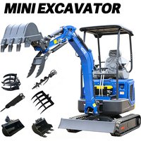 Mini excavator 1 ton 2 ton Multifunctional tracked hydraulic Diesel Engine digger excavators CE&Euro 5 customized