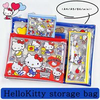 4Pcs HelloKitty Cartoon Peripheral Stationery Bag, Pencil Case, Multi-purpose Storage Bag Made of PVC Waterproof Material S