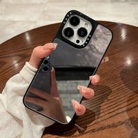 Fashion Cool Makeup Mirror Phone Case For Iphone Case 17 Pro Max 16 15 14 13 12 11 Creative Hard Cover Silver Back Cases Gift