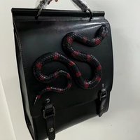 Original Designer Brand Cowhide Three-dimensional Snake Leather Computer Backpack Schoolbags for Women and Men
