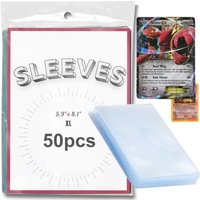 50PCS Jumbo Sleeves L XL Large Size Transparent Protector For Pokem Card Holder Oversized Trading Game Sport Cards Toy Gift