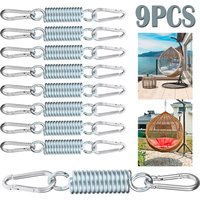 9PCS/1PCS Hammock Chair Hanging Kit with 2 Carabiner Snap Hooks Heavy Duty with 550 LB Capacity Swing Spring for Swinging Chair