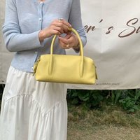 Top Layer Cowhide Leather Boston Bag,Premium Genuine Leather, Work Commute Shoulder Handbag, Elegant Soft Tote Purse for Women