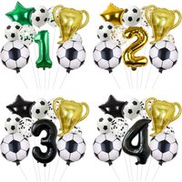 Sport Theme Simple Printed Football Balloon Bundle Birthday Party Decor Soccer Pattern Air Inflatable Decor Balloons