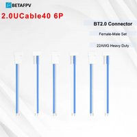 6PCS BETAFPV BT2.0 BWhoop Pigtail Connector F4 1S 5A AIO FC Female-Male Adapter Cable for RC Drone FPV Brushless Whoop