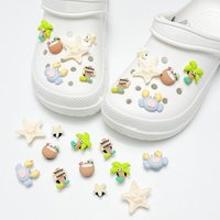 DIY Summer Shell Starfish Set Shoe Charms Accessories Perfect for Slide Sandals Garden Shoe Decoration Buckles Pins Cute Gifts