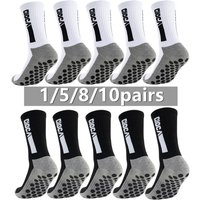 AliExpress NONE 1/5/8/10pairs mens womens unisex non slip grip cycling running socks towel bottom breathable shockproof athletic exercise