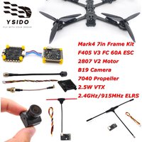 YSIDO RC FPV Drone 295mm Frame Kit 2807 1300KV Motor FC F405 V3 4-in-1 60A ESC Stack 2807 Brushless Motor B19 Camera 2.5W VTX