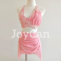 JoyCan Lyrical Dance Dress Pink Jazz Dance Costume Pole Dancing Clothes Girl Performance Training JC237