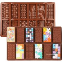 12-Cavity 3D Silicone Chocolate Bar Mold Essential Bakeware for Baking Pastry and Candy Making for Chocolate Creative Making