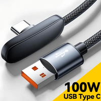 100W Cable 10A Right Angle 90° Cable Super Fast Charging USB-C To Type-C Data Cord Phone Charging Data Cable Convenient Gaming