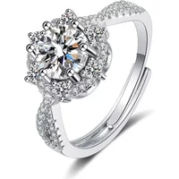 Adjustable Solitaire Rings Luxury Jewelry Women's Ring Proposal Wedding Zirconia Engagement Shining Ring Marriage Silver Color