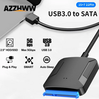 SATA to USB 3.0 Cable Adapter USB to SATA 7+15 Pin External Hard Drive Converter for 2.5 inch Hard Drive HDD/SSD Data Transfer