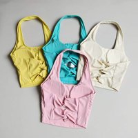 Summer High-Intensity Sports Bra for Women with Chest Pads, Halter Neck Yoga Vest, Running Training Top