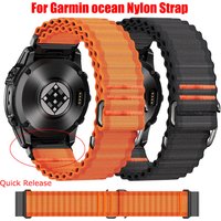 QuickFit 26mm 22mm Nylon Loop Strap For Garmin Fenix 8pro/Tactix 8 Ocean Band For Fenix E 7 7X 6 6X 5X/Epix/Instinct 3 Bracelet