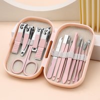 14-Piece Stainless Steel Manicure & Pedicure Kit with Modern Style Concave Edge Clippers & Grooming Tools, Includes Portable Sto