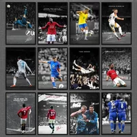 1PC Modern Soccer Sport Player Portrait Self-adhesive Poster Mural Suitable For Living Room Bedroom Bar Babyroom HD Frameless