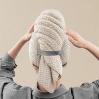 Microfiber Hair Towel Extra Large Wrap Quick Dry Hair Towel Wrap with Elastic Band Ultra Absorbent Soft Towel for Hair Turban
