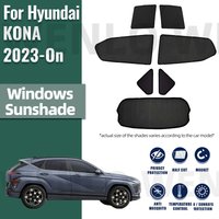 For Hyundai Kona 2023-2026 Magnetic Car Sunshade Shield Front Windshield Frame Curtain Net Baby Rear Side Window Sun Shade Visor