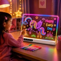 Tablette à dessin LED pour enfants, tablette lumineuse rechargeable de 16 pouces, avec lumières colorées, luminosité réglable, bloc de dessin LED.