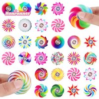 12/24Pcs Mini Rainbow Fidget Spinner Toy for Kids Birthday Party Favors Goodie Pinata Fillers Easter & Christmas Stress Relief G
