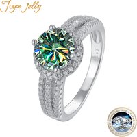 JoyceJelly Luxury Round 2CT 8mm VVS D-COLOR Moissanite Diamond Ring For Women S925 Sterling Silver Wedding Rings Engagement Gift