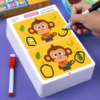 Edu Game for Kids, Focus Training, Find Difference, Calms Hyperactivity, Wipe-Clean Reusable, Great Holiday Gift.