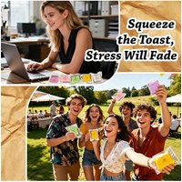 (HefengCL)Colorful Toast PU Squishy Toys, Soft Slow‑Rebound Stress‑Relief Toys, Random Colors, Ideal Party Favors Holiday Gifts
