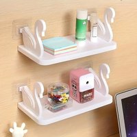1-4PCS Swan Wall Mounted Shelf No Punch Bathroom Storage Rack Kitchen Organizer Multifunctional Wall Shelf for Home Decoration
