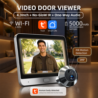 Tuya Smart 3MP 140 ° szeroki kąt widzenia Mini cyfrowy wizjer z wizjerem WiFi IR wykrywanie PIR dzwonek do drzwi kamera drzwiowa Alexa Google