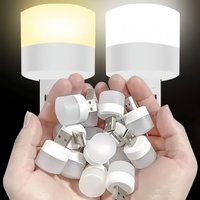 5/10pcs Portable USB Plug Light Plastic Super Bright Mini LED Night Light Power Bank Book Lamp Round Reading Eye Protection Lamp