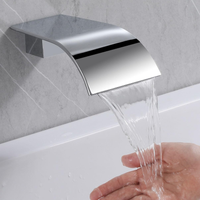 BANGPU Wall Mounted Waterfall Bathtub Nozzle Faucet Replacement Waterfall Bath Basin Spout Faucet Accessories Matte Black