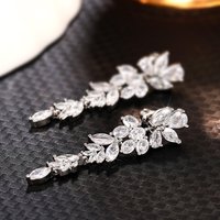 Huitan Romantic Wedding Party Earrings with Bright Zirconia Pendant Female Gorgeous Delicate Accessories Fashion Exquisite Gift