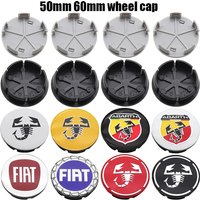 4Pcs 50mm 60mm Car Wheel Hub Center Cap for Fiat Abarth 500e Tipo 500 500x Panda Punto Dustproof Modification Auto Accessories