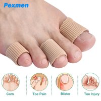 Pexmen 1/2/5Pcs Toe Cushion Tube Toe Sleeves Soft Gel Toe Protectors for Corns Blisters Calluses Toes and Fingers Foot Care Tool