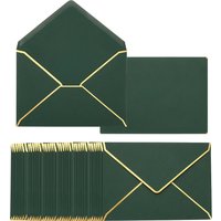 200Pcs A7 Envelope with Gold Border Christmas Envelopes for 5x7 Card V Flap Envelopes for Office Wedding Gift Cards Invitation