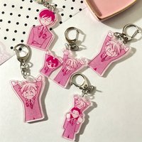 Ouran High School Host Club pink Anime keychain Fujioka Haruhi acrylic key chain man Suou Tamaki key ring women bag Pendant gift