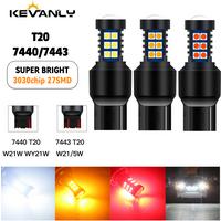 2pcs T20 LED 7440 7443 Led WY21W W21W Led Bulbs Car Signal Lamp T20 27SMD 3030 Chip Backup Reversing Light Plug And Play