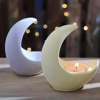 1pcs Resin Casting Molds for Moon-Shaped Candle Holders, Plaster Molds, Home Decor Candle Cup Containers