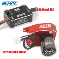 NEEBRC 1212 Outrunner Brushless Motor 3500KV 24T Gear 25A Metal ESC Adapter for 1/24 SCX24 RC Crawler Drift Car Truck Upgrade