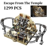 1299PCS Escape From Temple,Roller Coaster Building Blocks,Tomb Adventure,Multiple Mechanisms Creative Decor Toys Birthday Gifts