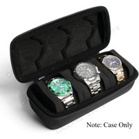 Premium Hard-Shell 3 Slots Watch Travel Case - Protective Storage Organizer Box for Men and Women's Watches - Shock-Resistant