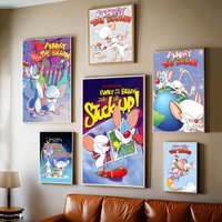 Cartoon Pinky and the Brain Classic Vintage Posters Whitepaper Prints Posters Artwork Kawaii Room Decor
