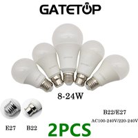 2pcs/LOT Led Bulb Lamps E27 B22 AC120V/AC220V Power 8W 9W 10W 12W 15W 18W 20W 24W Warm White Day White Cold White Lamps for Home